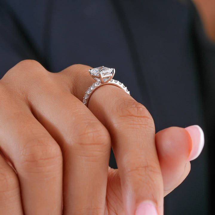 2.1 Ct Radiant Cut Lab Grown Diamond Engagement Ring