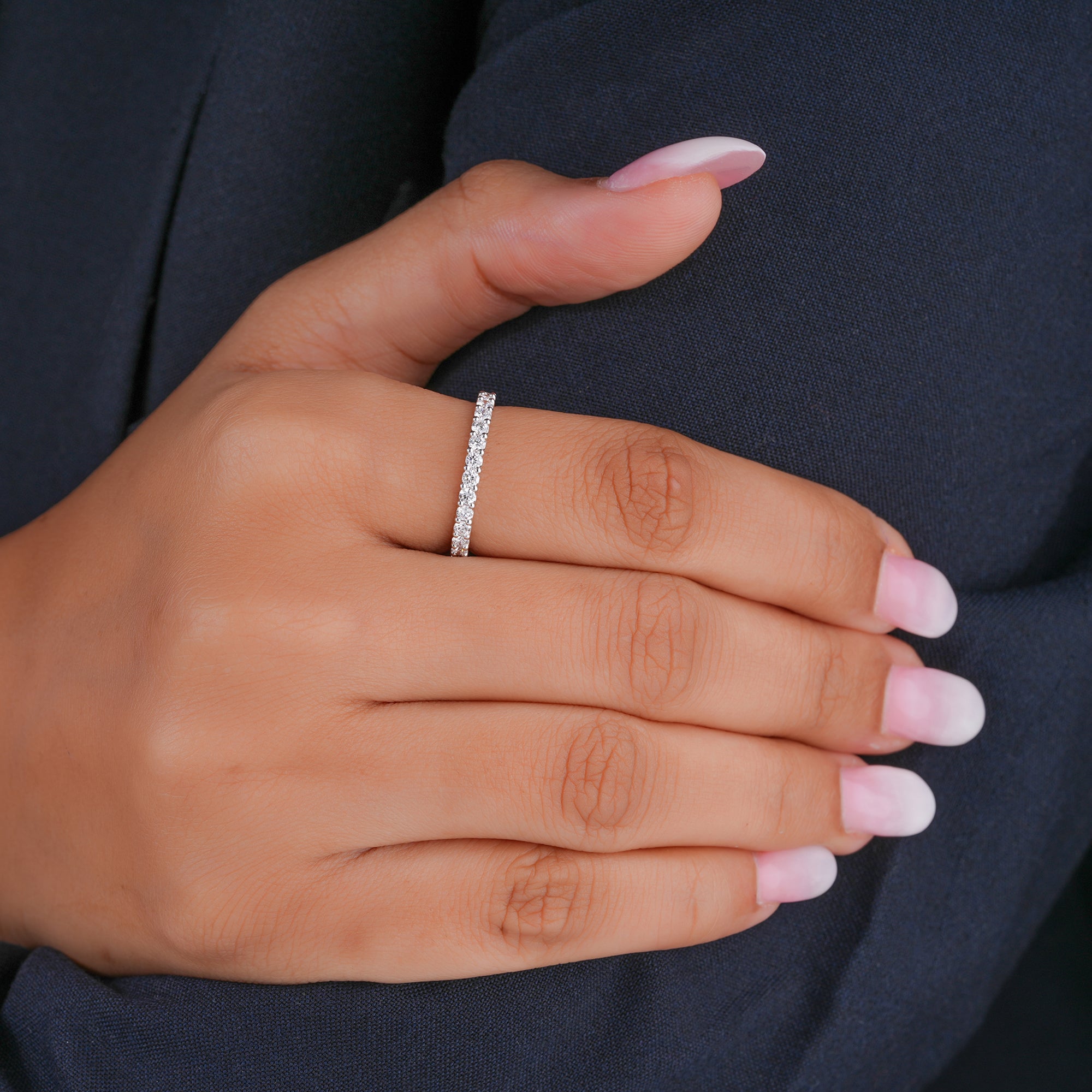 1.2 ct Round Cut Lab Grown Diamond  Infinity Wedding Band