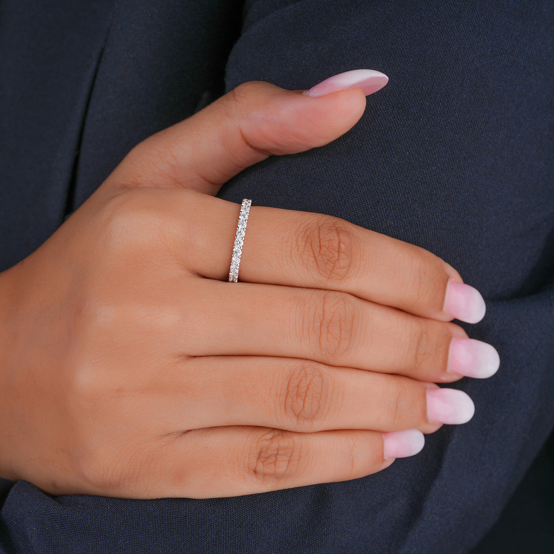 1.2 ct Round Cut Lab Grown Diamond  Infinity Wedding Band