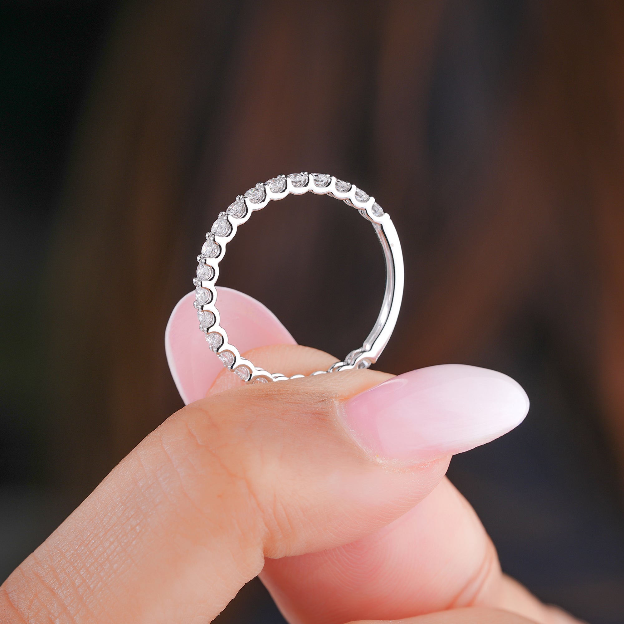 1.65 ct Round Cut Lab Grown Diamond Full Eternity Bold Stackable Band