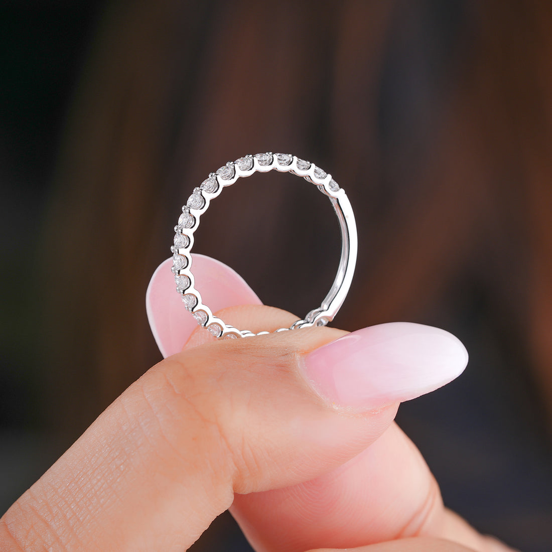 1.65 ct Round Cut Lab Grown Diamond Full Eternity Bold Stackable Band