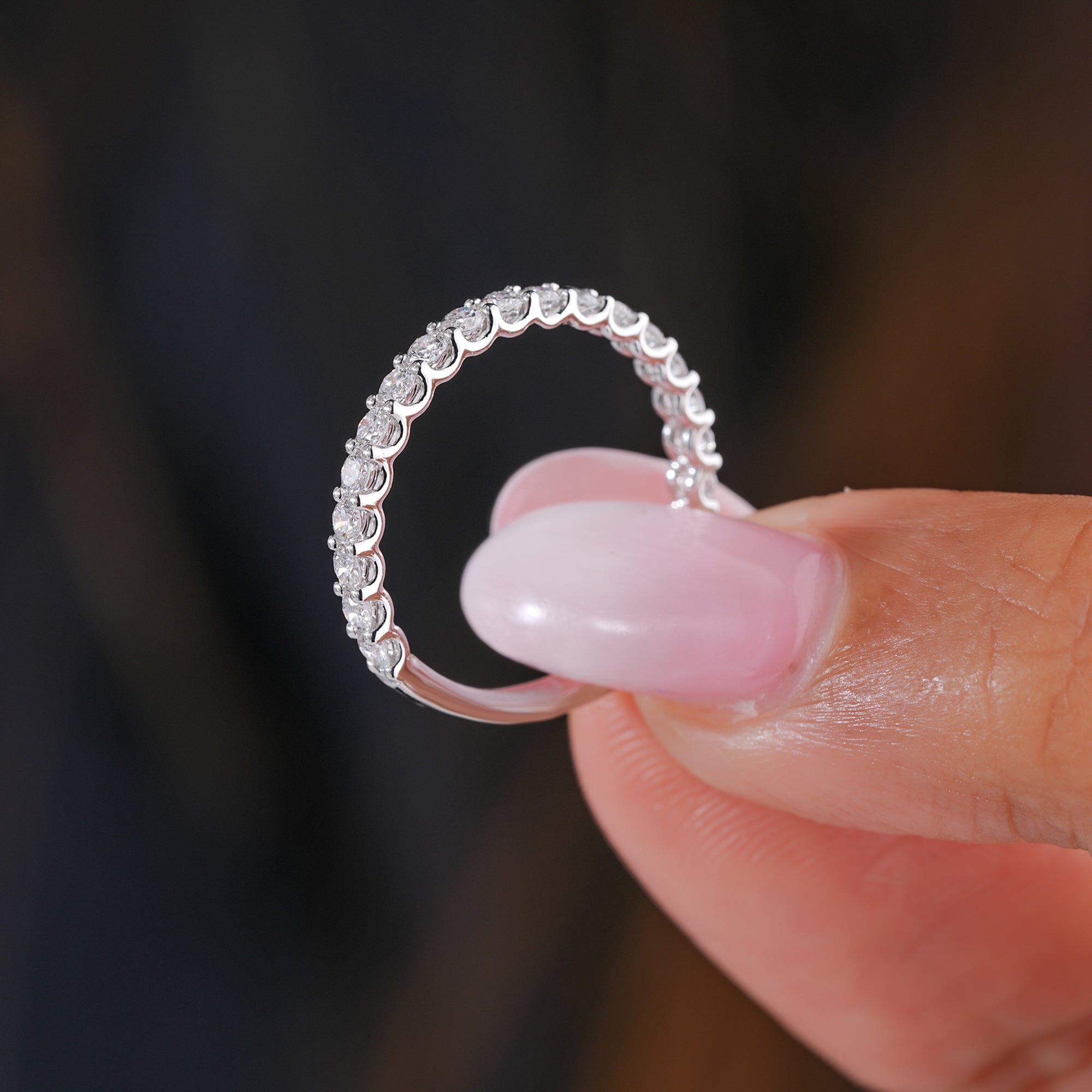 1.65 ct Round Cut Lab Grown Diamond Full Eternity Bold Stackable Band