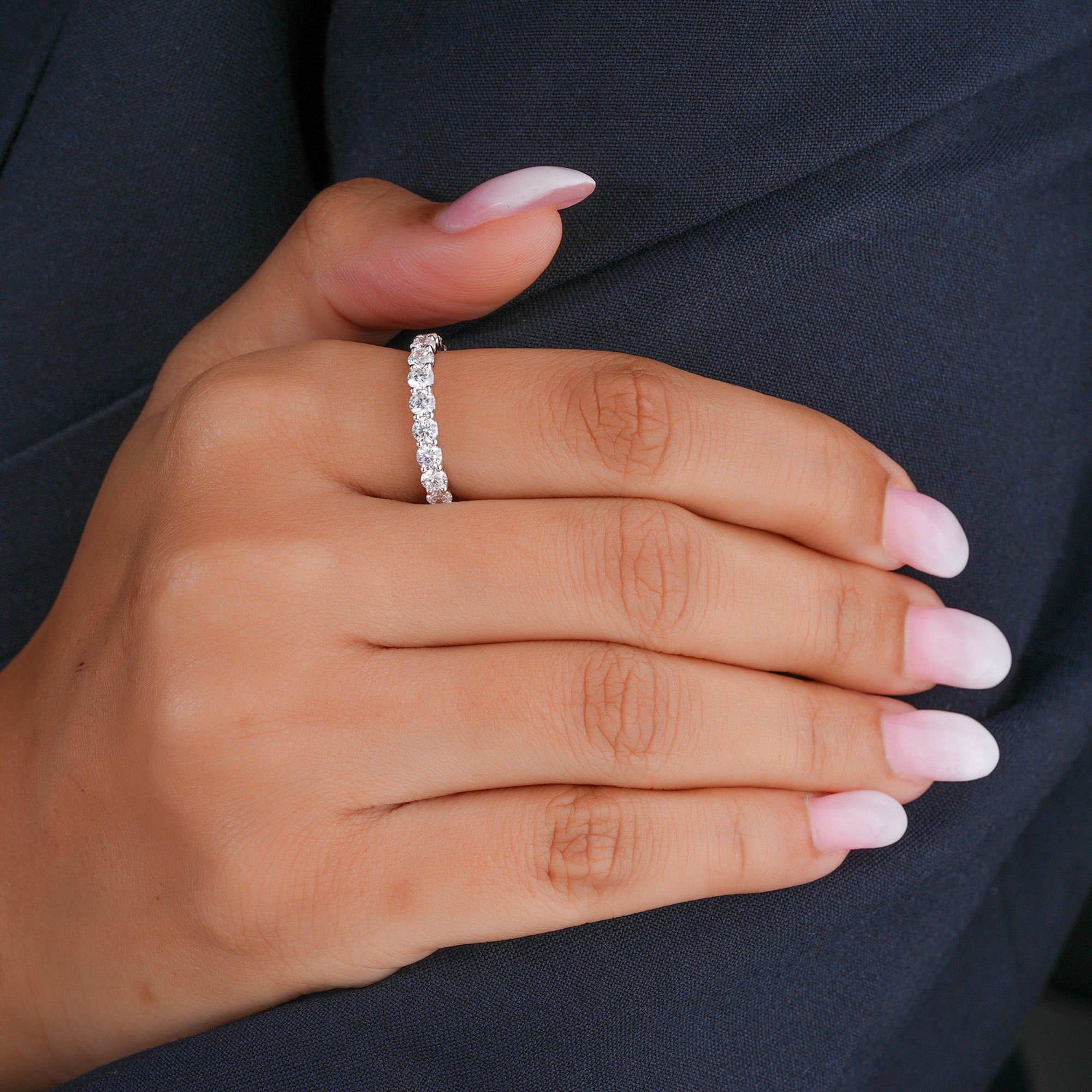 1.2 ct Round Cut Lab Grown Diamond  Infinity Wedding Band