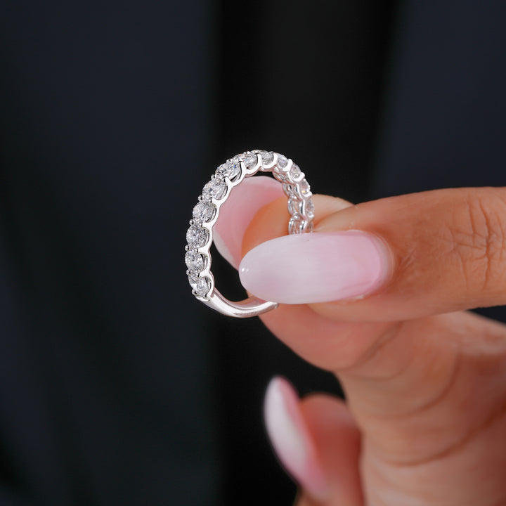 0.7 Ct Round Cut Lab Grown Diamond Eternity  Minimalist Stackable Wedding Band