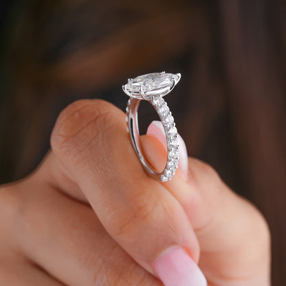 2.00 CT Marquise Cut Diamond Jewelry with Micro Pave Shank Engagement ring