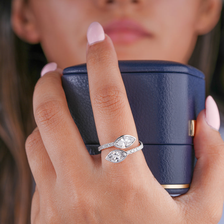 1.9 ct Multi Shape Lab Grown Diamond Open Style Bridal Engagement Ring