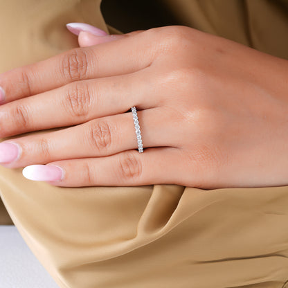 0.50 TCW Round Cut Lab Grown Diamond  Prong Set CVD Wedding band
