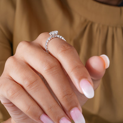 1.50 ct Heart Cut Lab Grown Diamond V-tip Engagement Ring