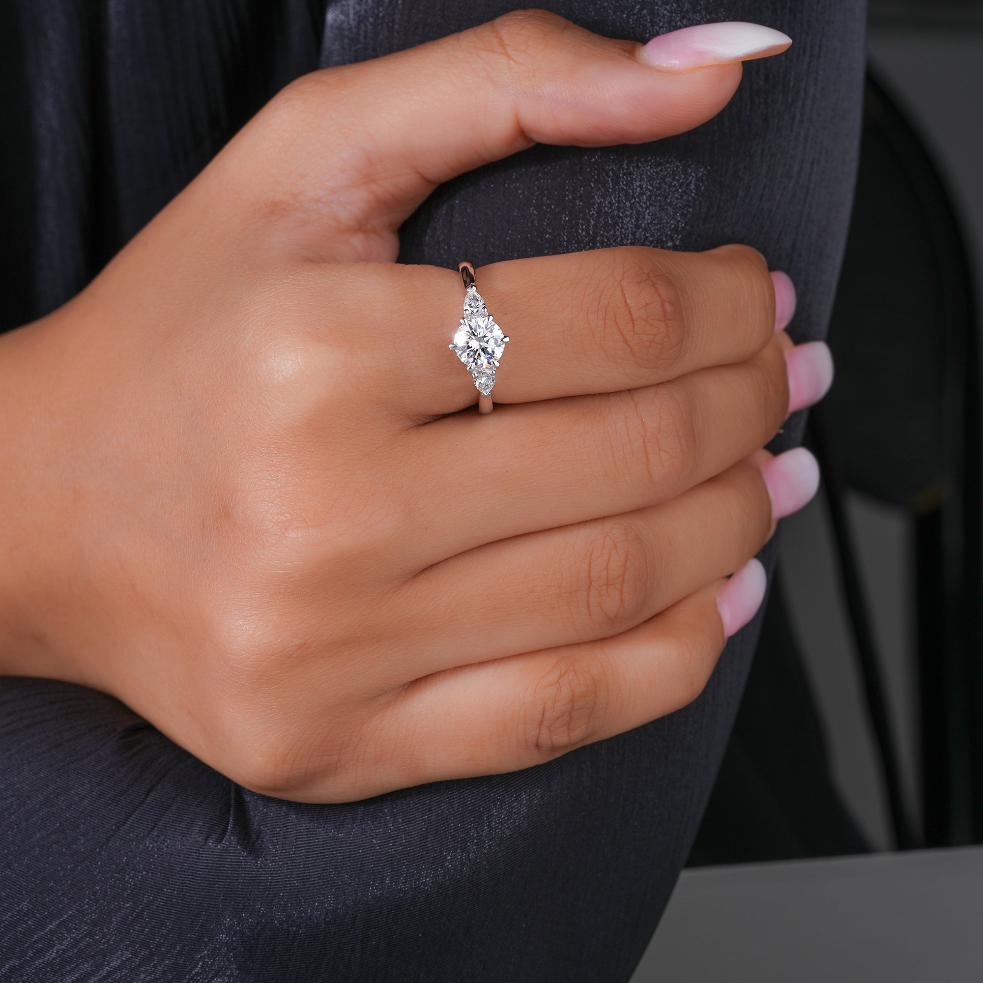 1.01 Ct Brilliant Diamond Trilogy Ring