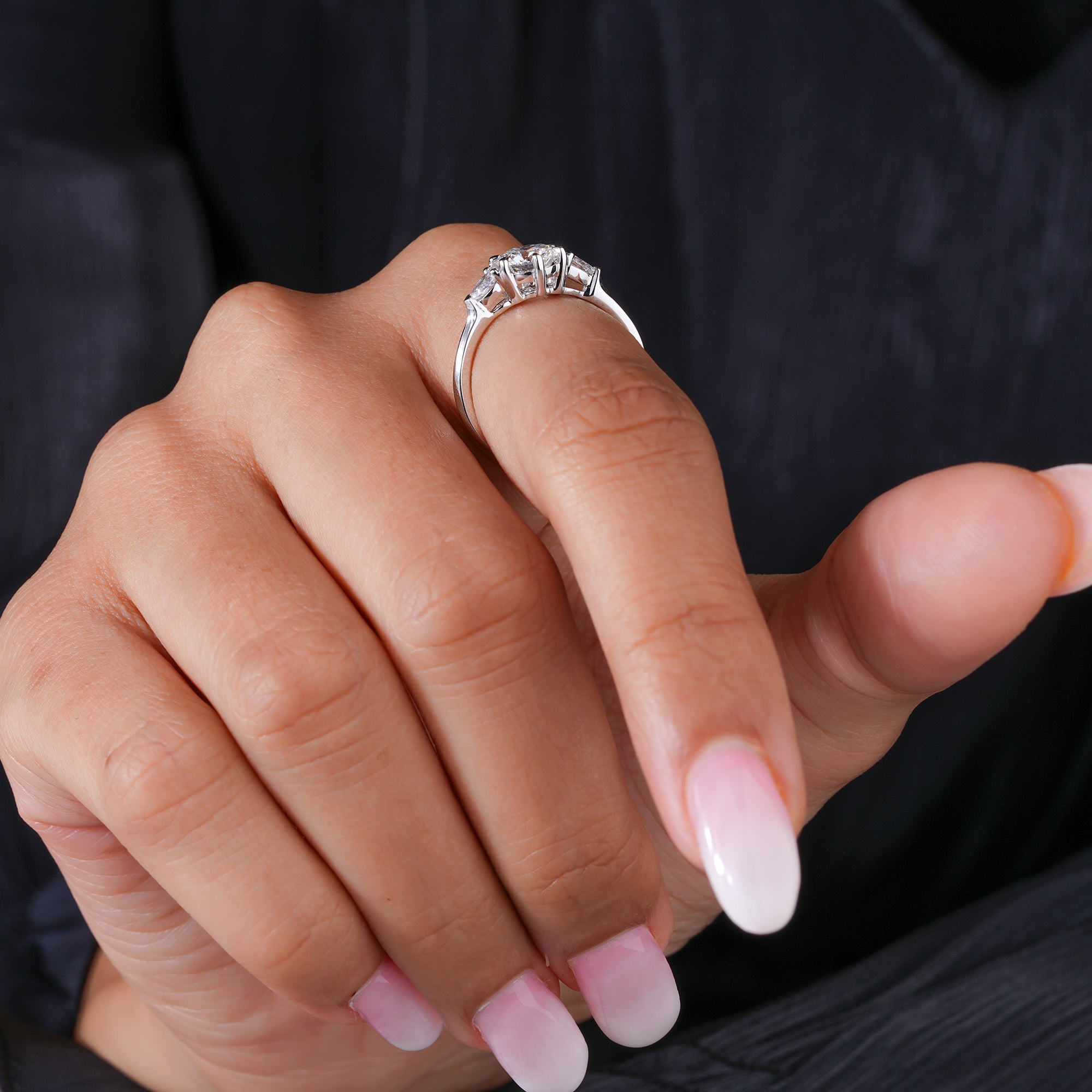 1.01 Ct Brilliant Diamond Trilogy Ring