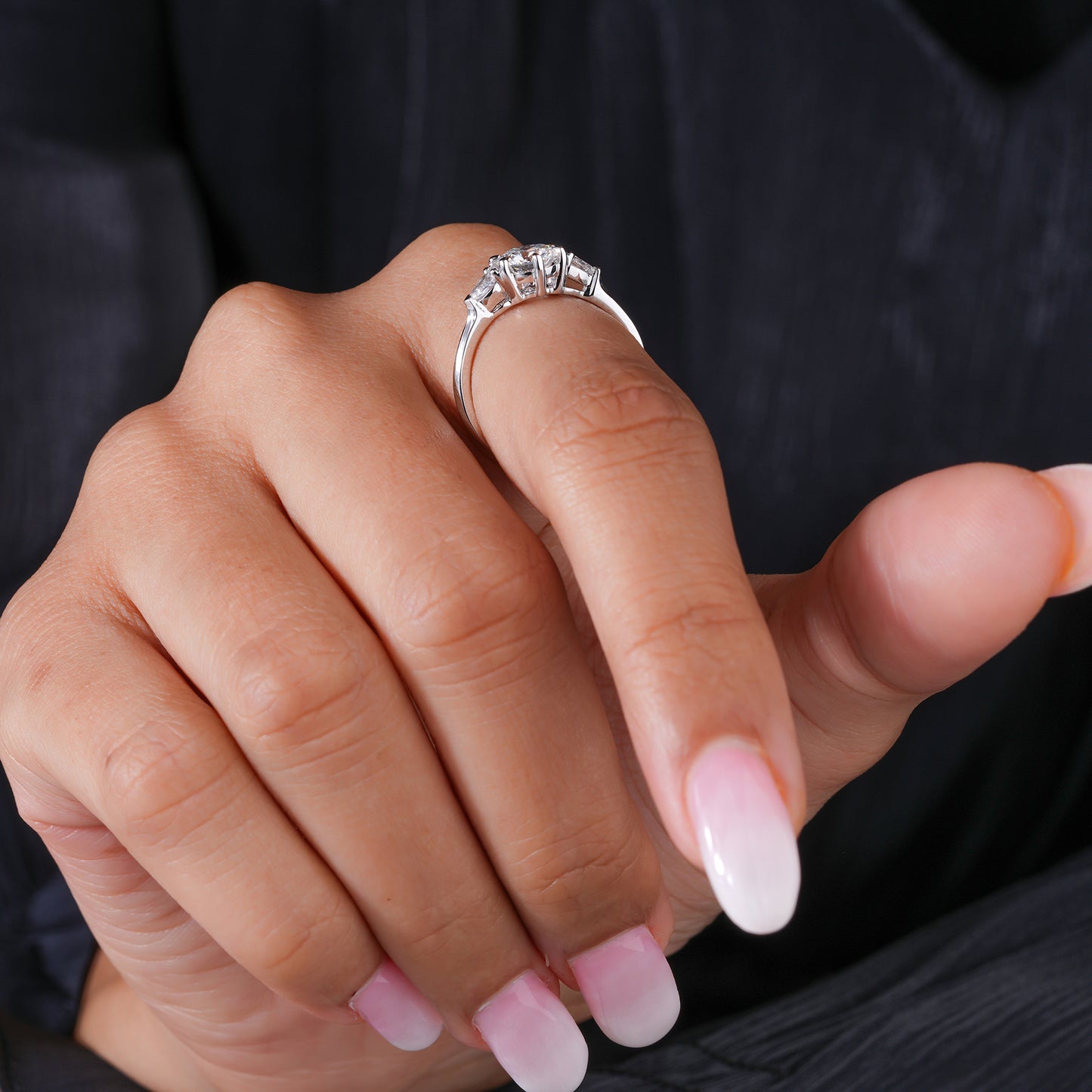 1.00 Ct Brilliant Diamond Trilogy Ring