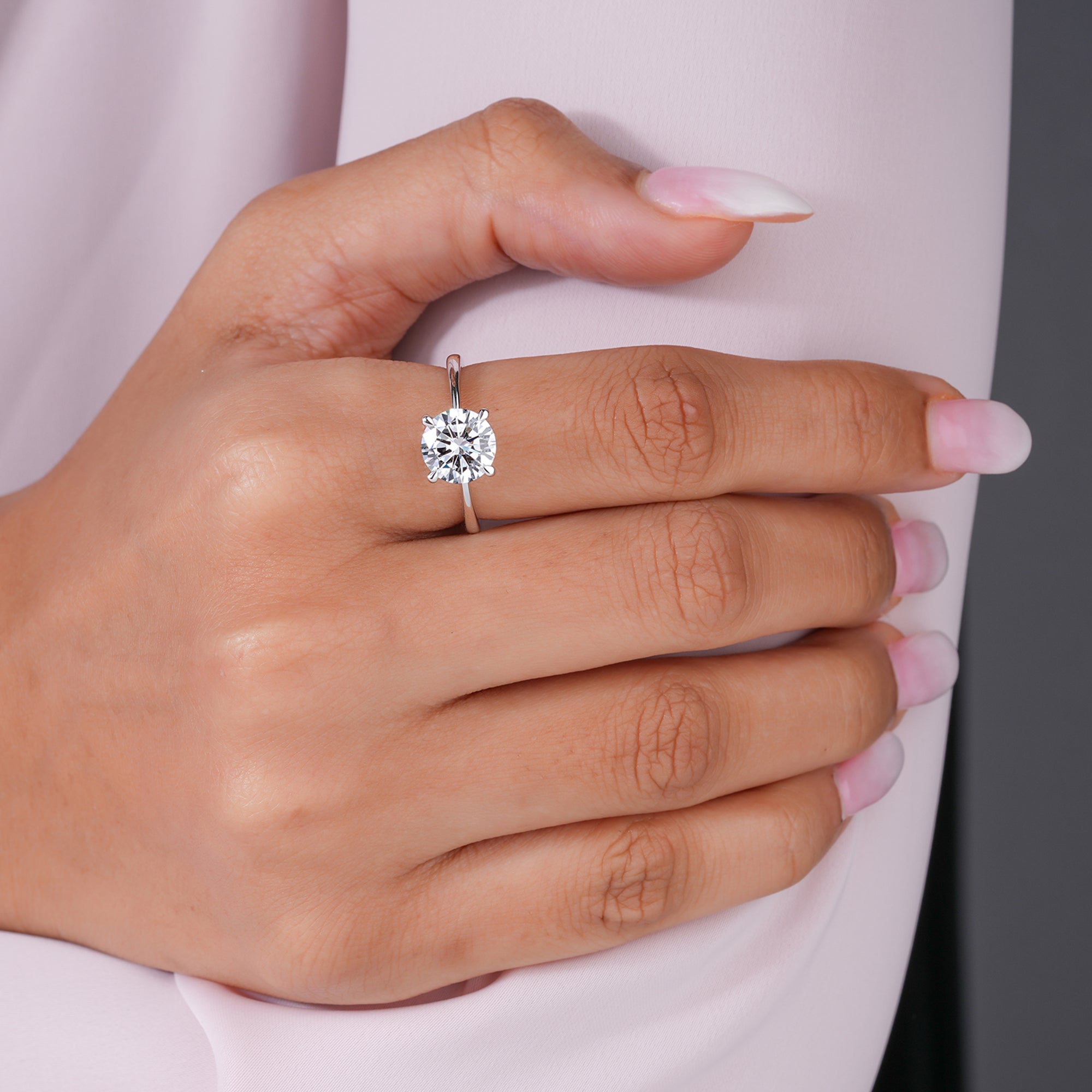 1.0 CTW Round Brilliant Cut Hidden Halo Solitaire Engagement Ring