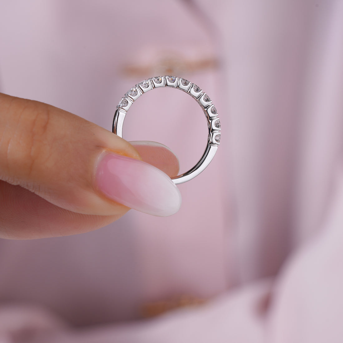 1.20 Ct Round Brilliant Lab Diamond Elegant Minimalist Wedding Band