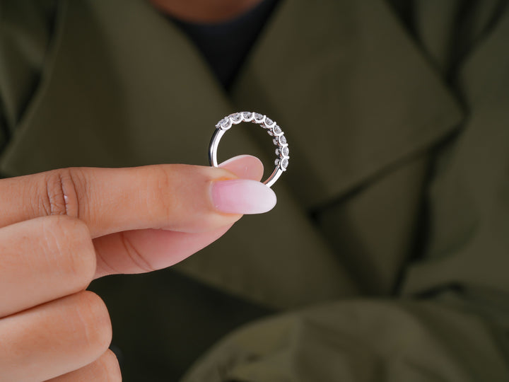 1.25 TCW Oval Cut Lab Grown Diamond Sparkle Wedding Band