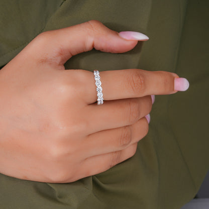 2.20 TCW Round Cut Lab Grown Diamond Eternity Wedding Band