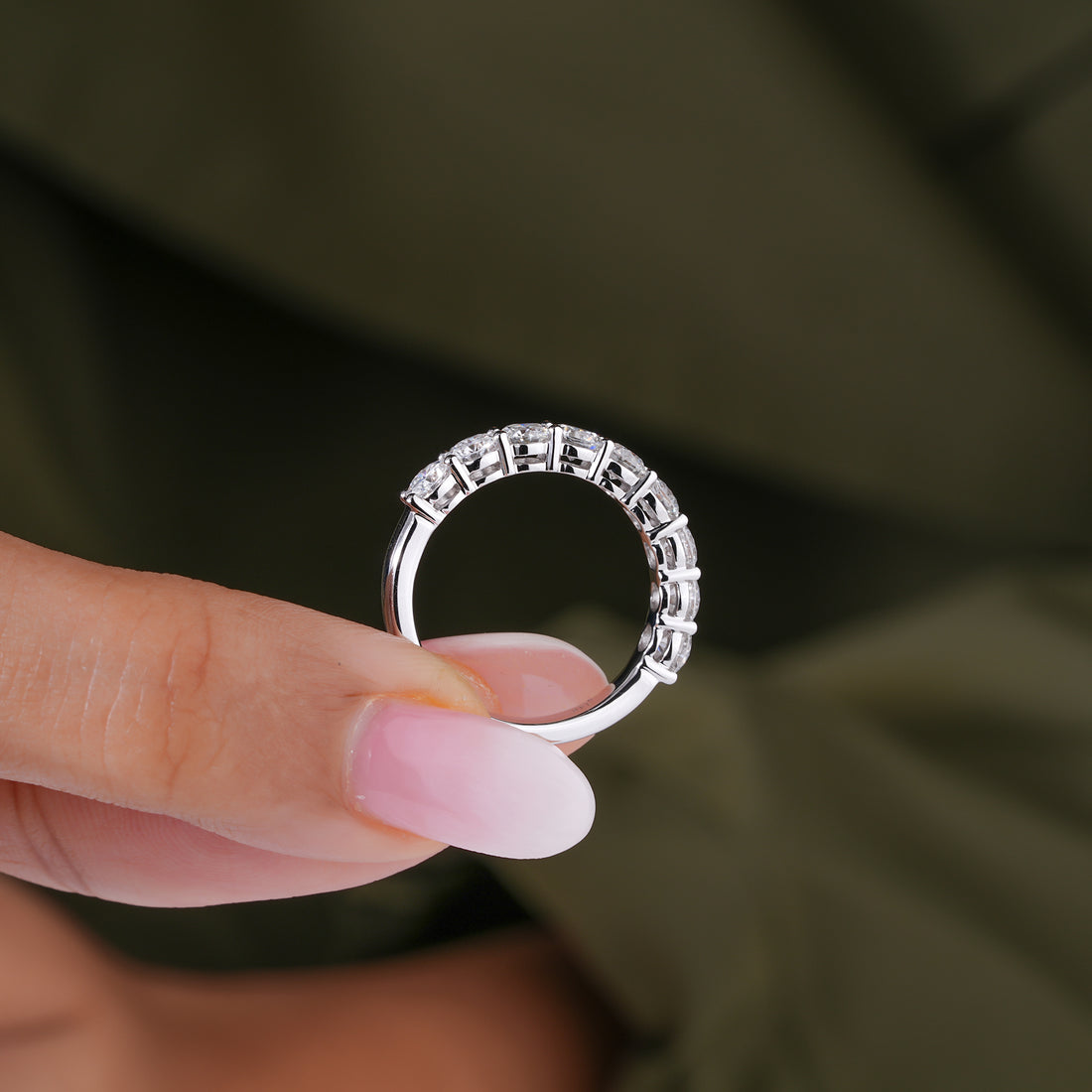 1.50 TCW Round Cut Lab Grown Diamond  Wedding Anniversary Band