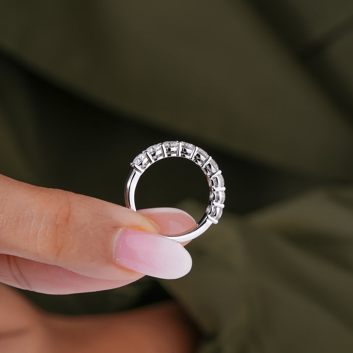 1.90 Ct Round Brilliant Lab Diamond Semi-Eternity Wedding Band