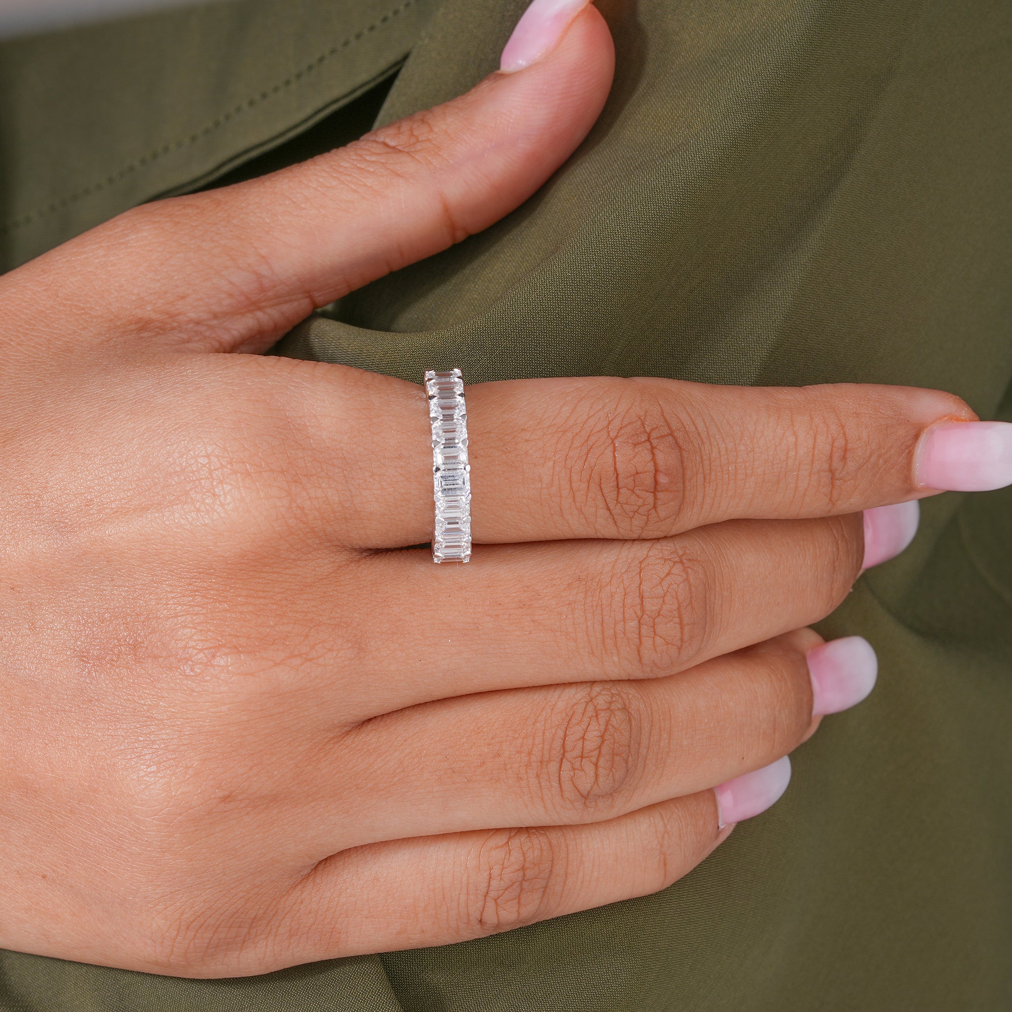 1.70 TCW Radiant Shape Lab Diamond Eternity Luxury Bridal Wedding Band