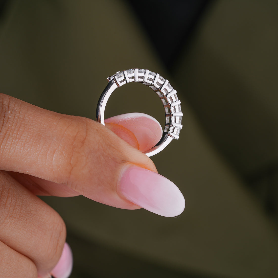 1.70 TCW Radiant Shape Lab Diamond Eternity Luxury Bridal Wedding Band