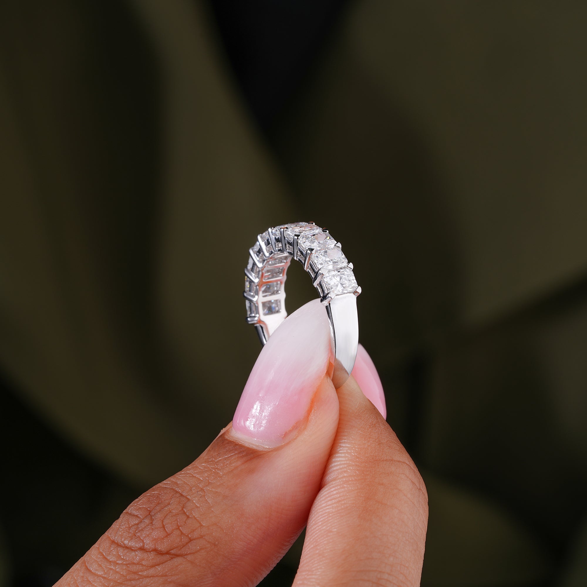 2.30 TCW Radiant Shape Lab Diamond Eternity Stackable Wedding Ring