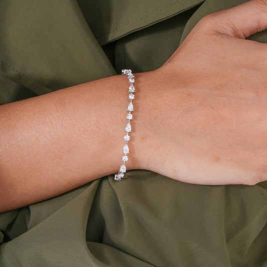 Pear & Round Lab Grown Diamond Tennis Bracelet