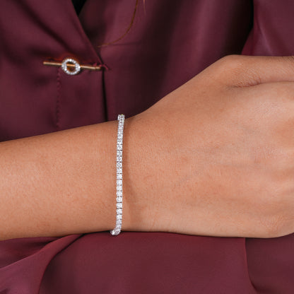 Round Lab Grown Diamond Tennis Bracelet