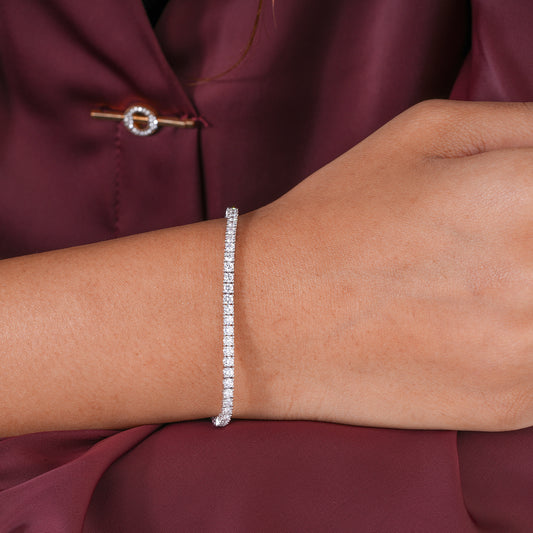 Round Lab Grown Diamond Tennis Bracelet