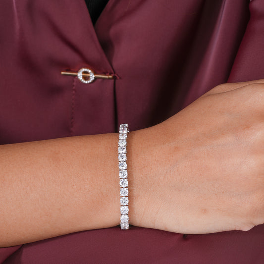 Round Lab Grown Diamond Tennis Bracelet