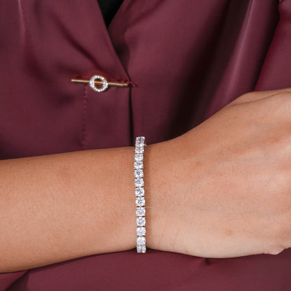 Round Lab Grown Diamond Tennis Bracelet