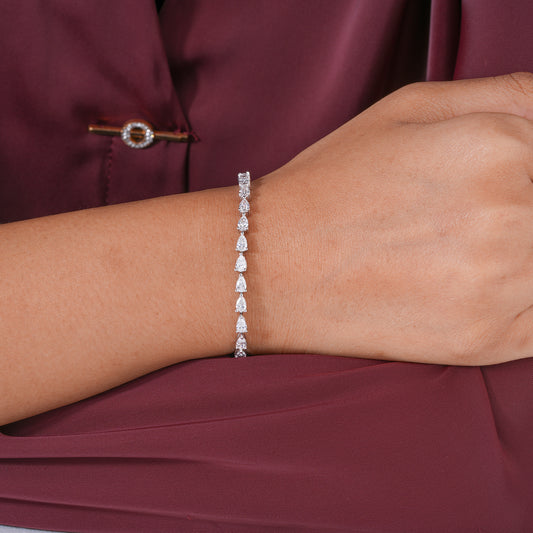 Pear Lab Grown Diamond Tennis Bracelet