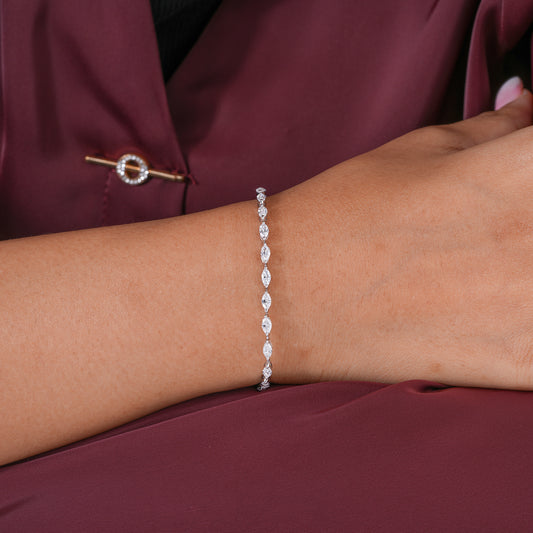 Marquise Lab Grown Diamond Horizontal Tennis Bracelet