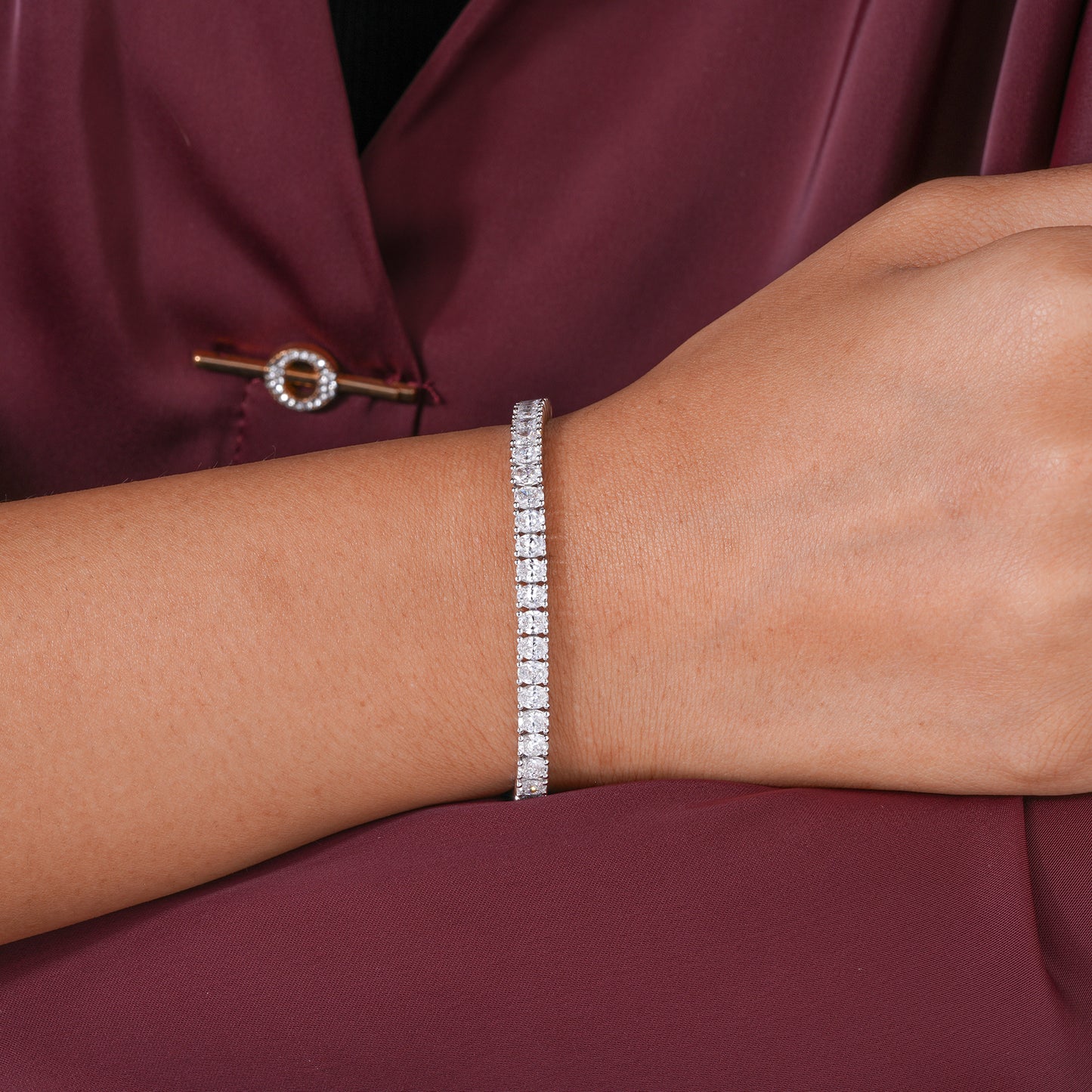 Oval Lab Grown Diamond Tennis Bracelet