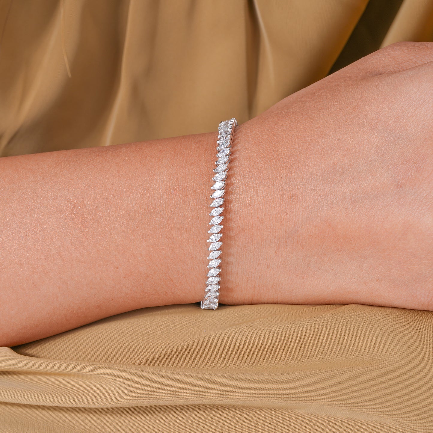 Marquise Lab Grown Diamond Tennis Bracelet