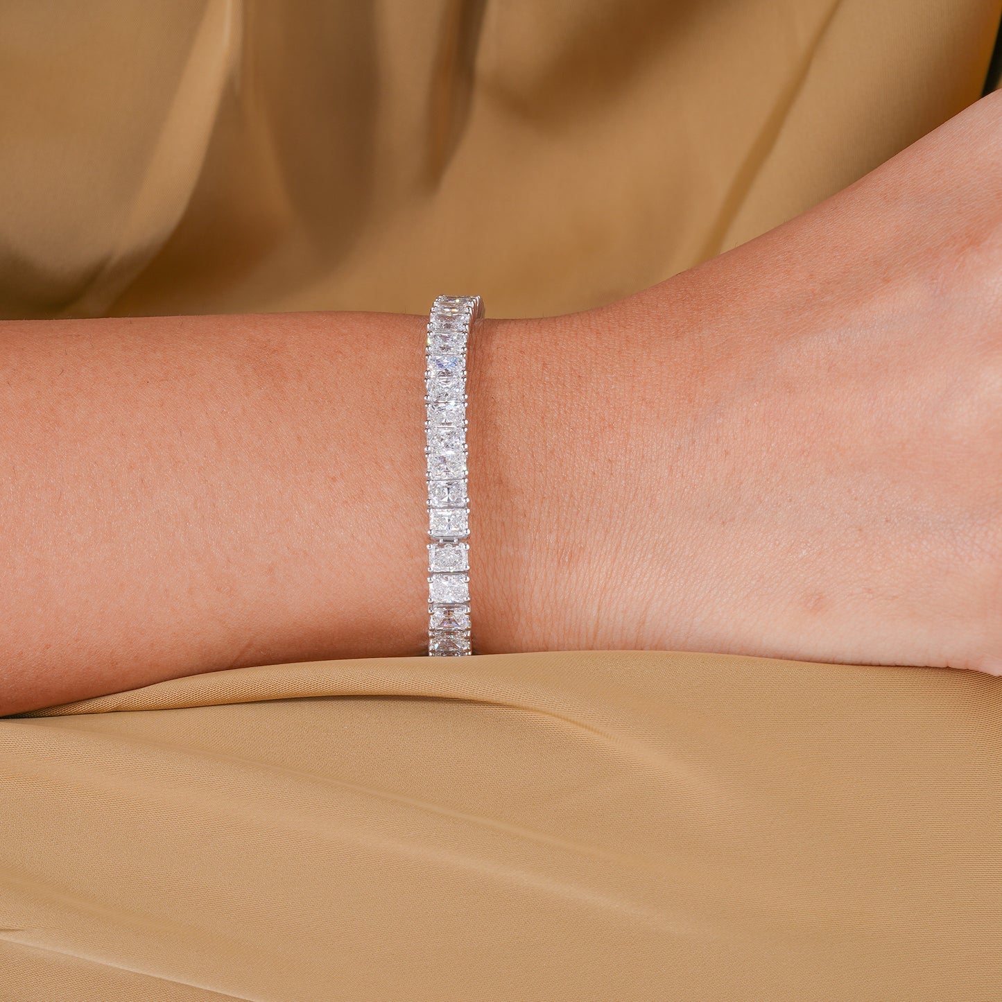 Radiant Cut Lab Grown Diamond Tennis Bracelet