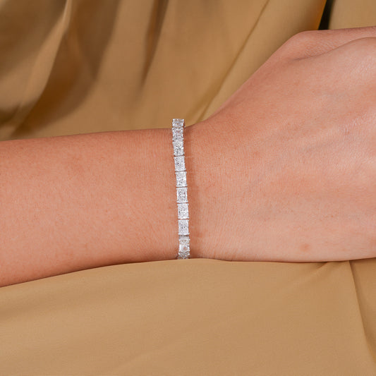 Elongated Radiant Cut Lab Grown Tennis Bracelet