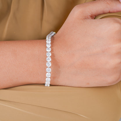 Round Lab Grown Diamond 4 Prong Setting Tennis Bracelet