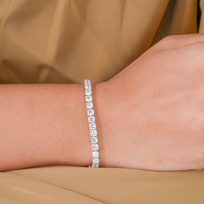 Round Lab Grown Diamond Tennis Bracelet