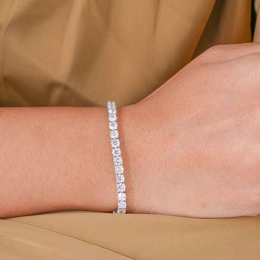 Round Lab Grown Diamond Tennis Bracelet