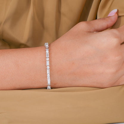 Emerald-Round Lab Grown Diamond Tennis Bracelet
