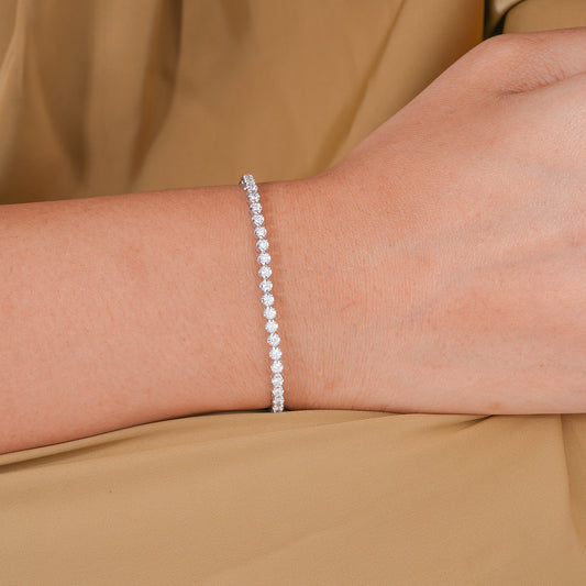 Round Lab Grown Diamond Tennis Bracelet