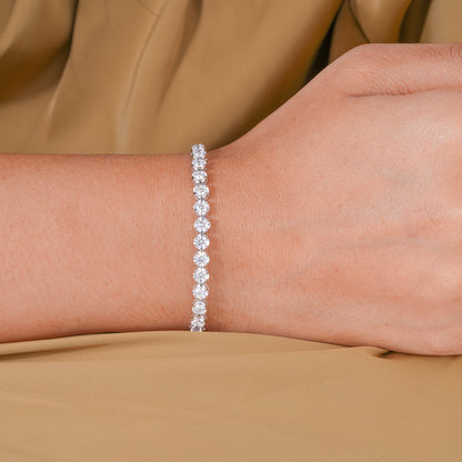 Round Lab Grown Diamond Tennis Bracelet