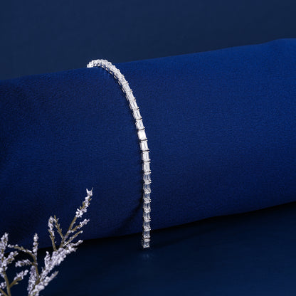 Emerald Cut Lab Grown Diamond Tennis Bracelet