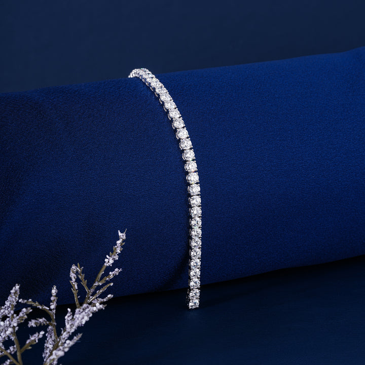 IGI Certified 26.28 CT Lab Grown Diamond Tennis Bracelet Massive 5.5mm Round Brilliant Cut Luxury Anniversary Jewelry