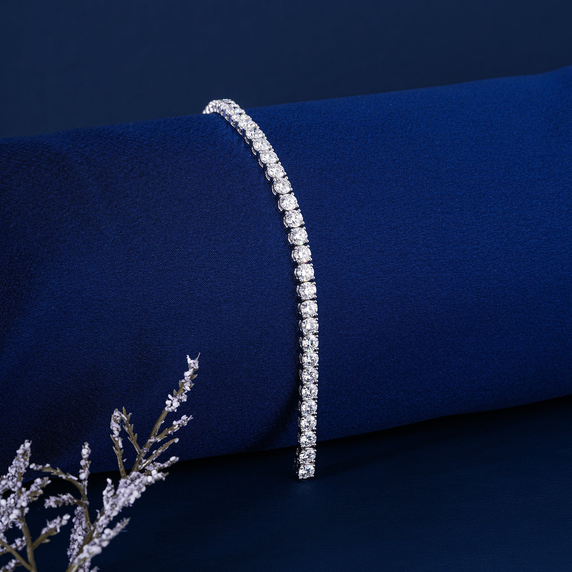 IGI Certified 20.62 CT Lab Grown Diamond Tennis Bracelet Round Cut 5mm Luxury Anniversary Jewelry