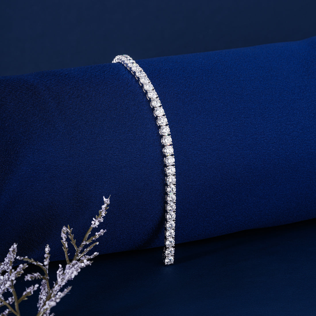 IGI Certified 20.62 CT Lab Grown Diamond Tennis Bracelet Round Cut 5mm Luxury Anniversary Jewelry