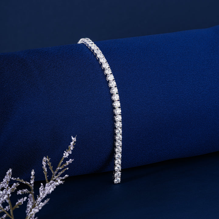 IGI Certified 20.62 CT Lab Grown Diamond Tennis Bracelet Round Cut 5mm Luxury Anniversary Jewelry