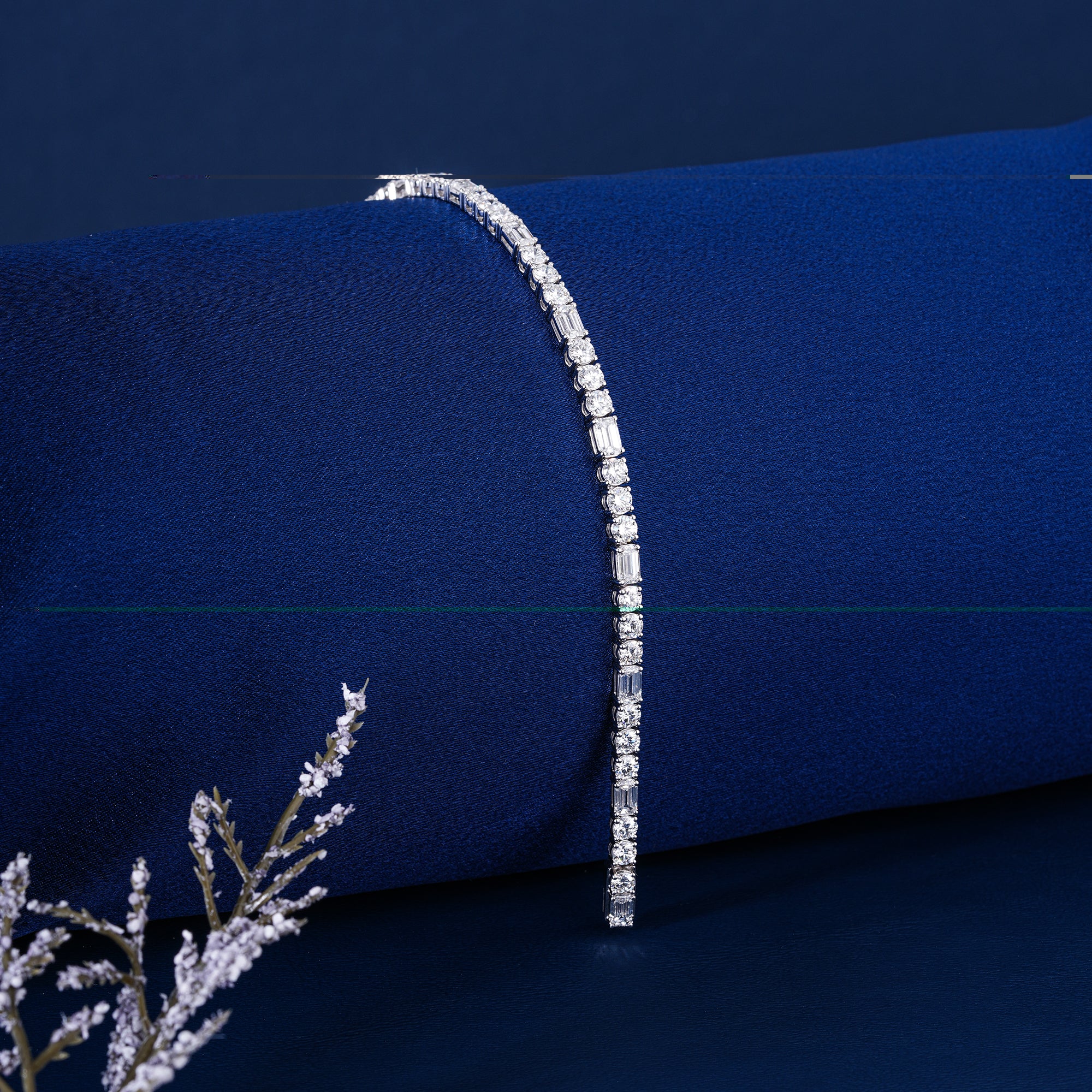 Stunning 16.76 CTW Lab Grown Diamond Tennis Bracelet Premium Step Brilliant Cut Emerald Round Shape Iconic Bridal Party