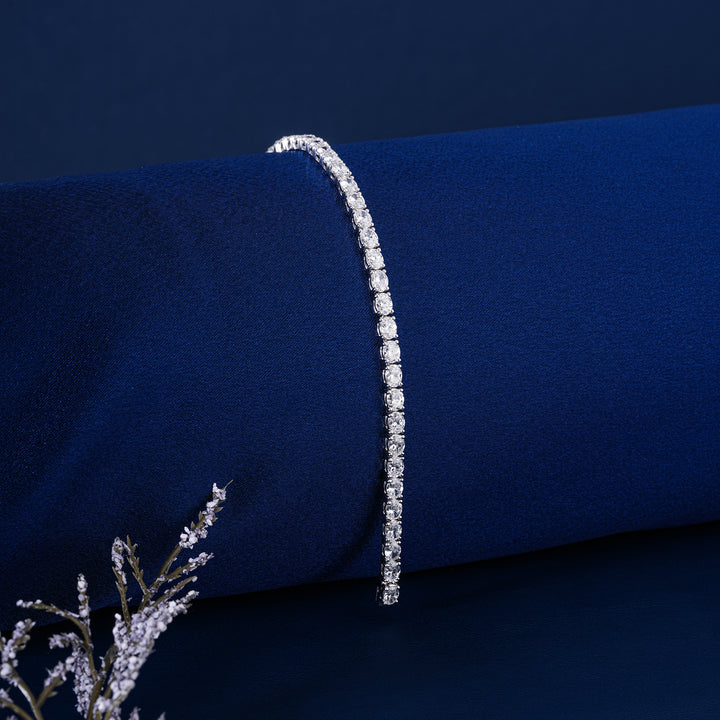 Sparkly 7.50 Carat Oval Shape Lab Grown Diamond Tennis Bracelet Elongated Stone