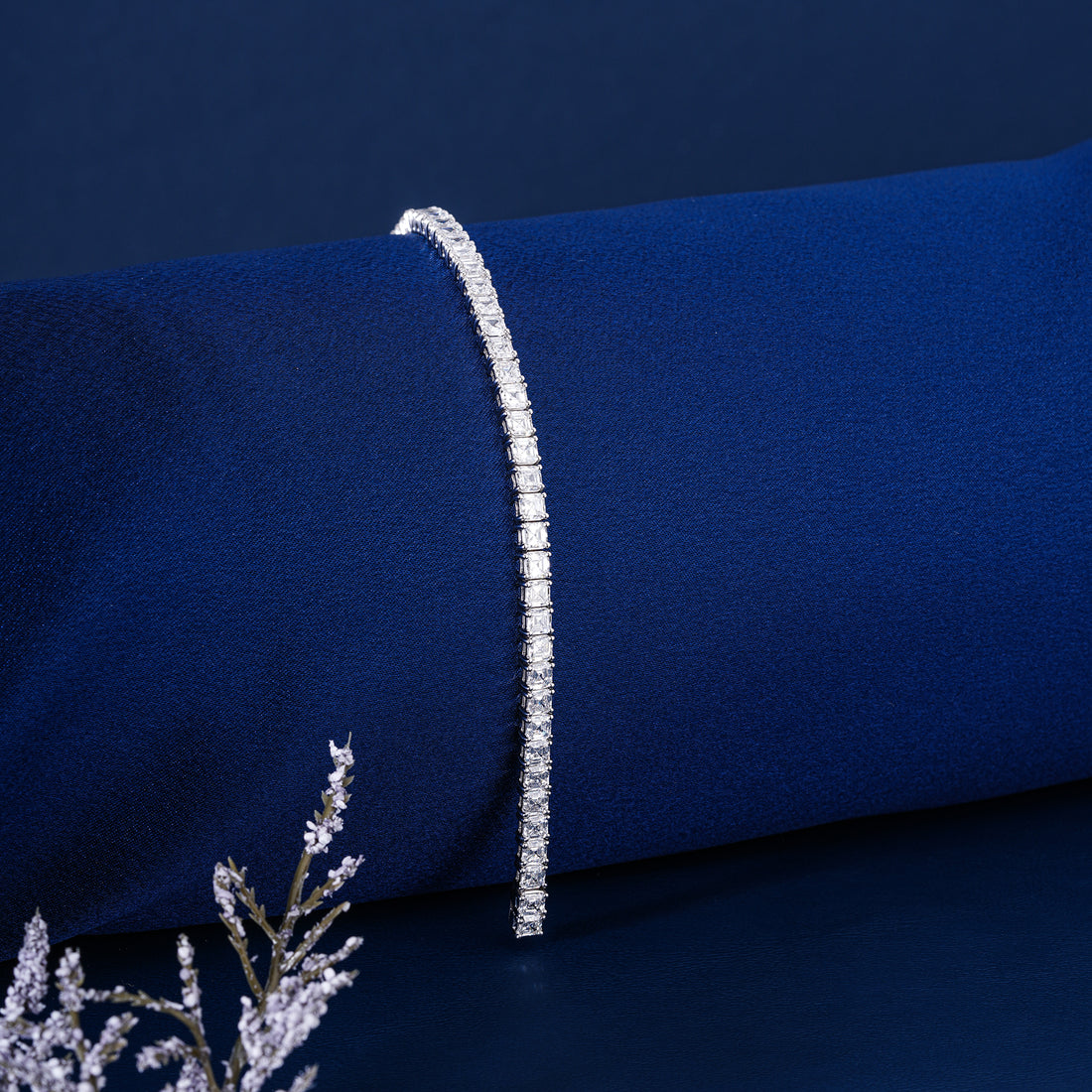 Vintage 12.50 Carat Lab Grown Tennis Bracelet Asscher Step Cut Statement Jewelry