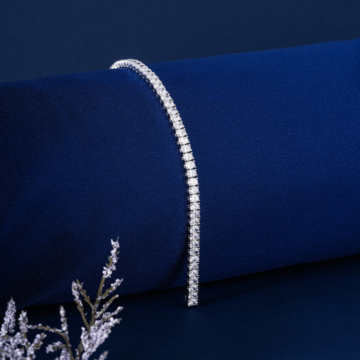 IGI Certified 8.04 CT Lab Grown Diamond Tennis Bracelet Oval Cut Luxury